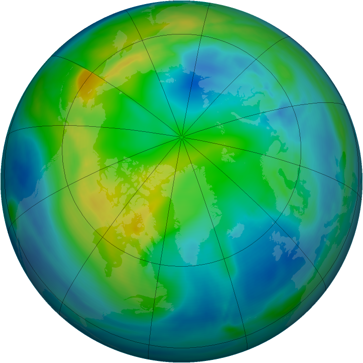 Arctic ozone map for 06 November 2004